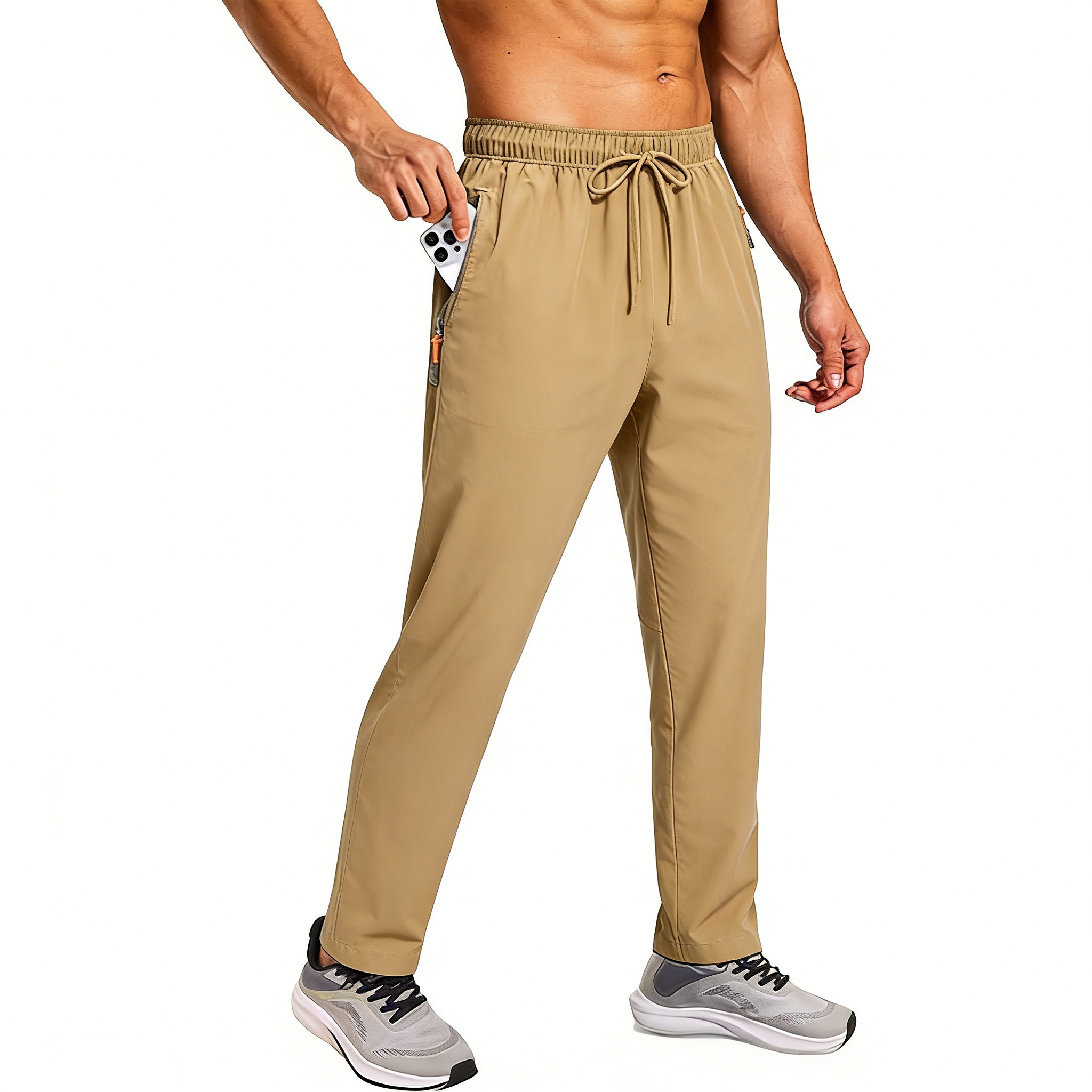 Men's Water-Repellent Quick-Dry Zipper Pocket Joggers