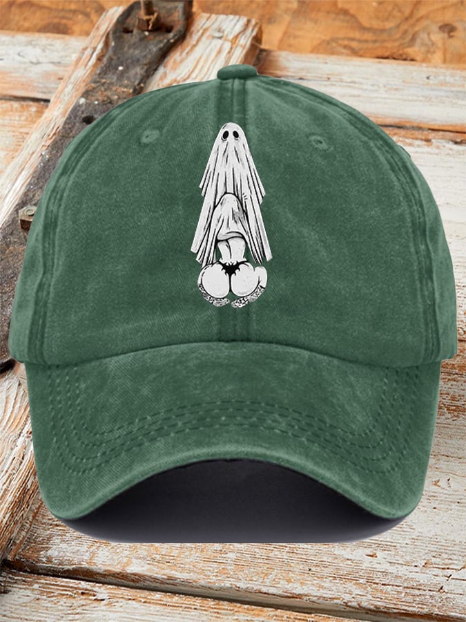 Retro Ghost Print Baseball Cap