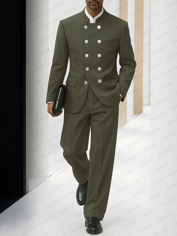 Elegant Tailored Double Breasted Thin Suit Set