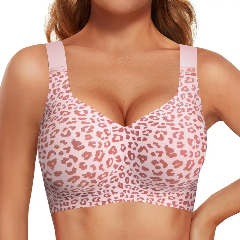 Women Jelly Bras Wirefree Full Coverage No Underwire Everyday Bras Comfortable Wireless Padded Tshirt Bra