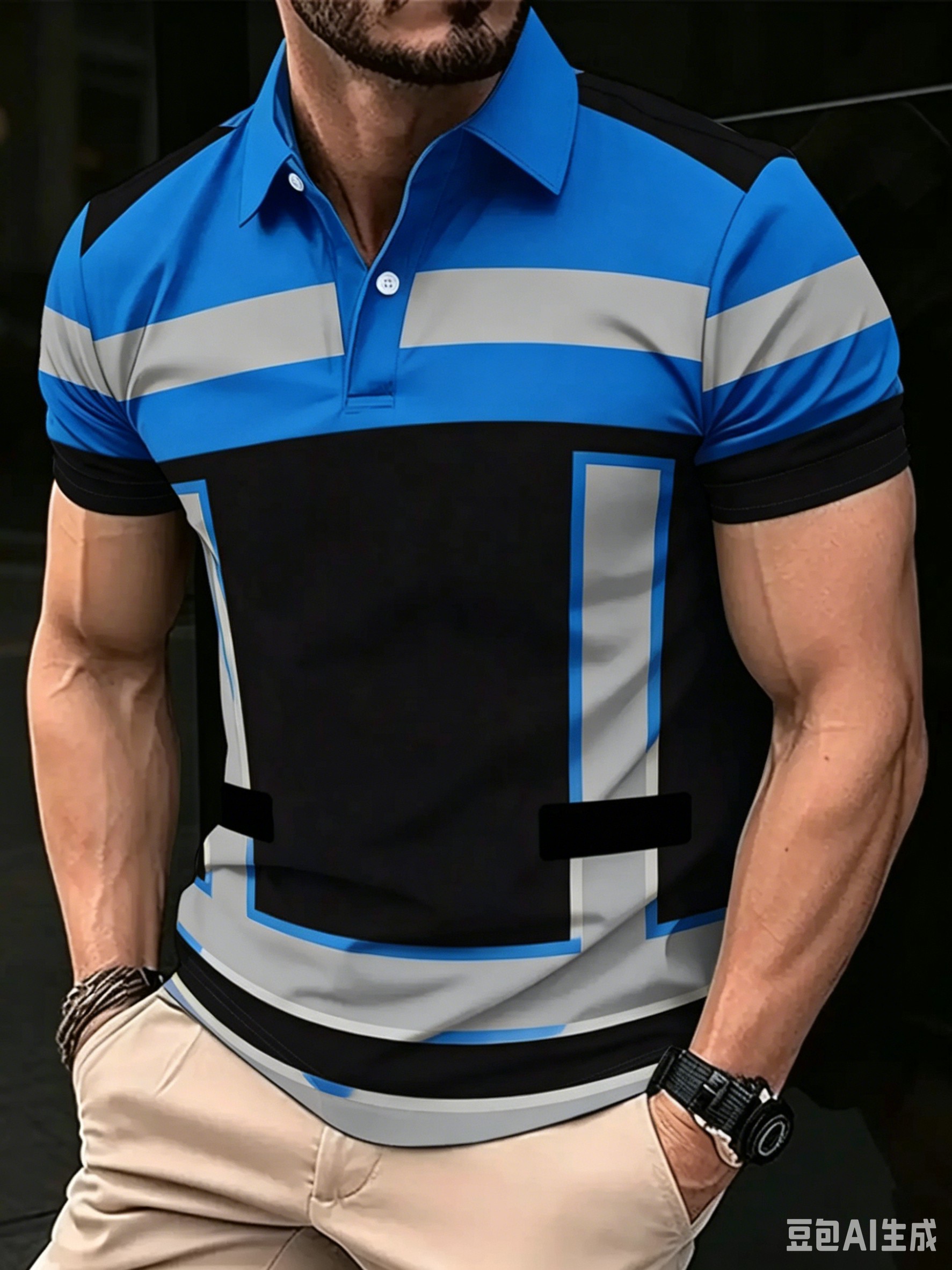 🎉Men's Reflective 3D Print Polo Shirt