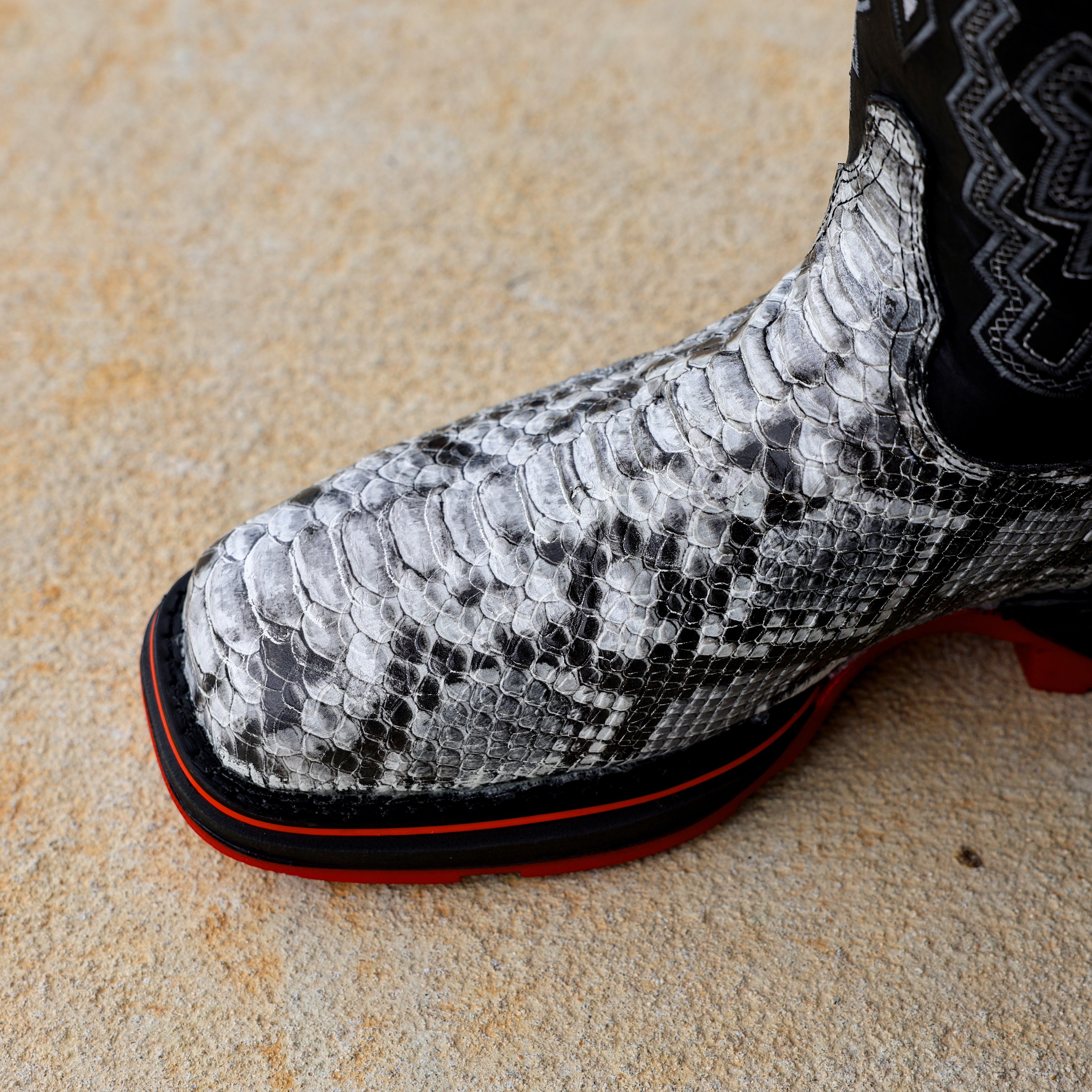 Natural Python Leather Boots With 3D Lightweight Sole - Composite Toe