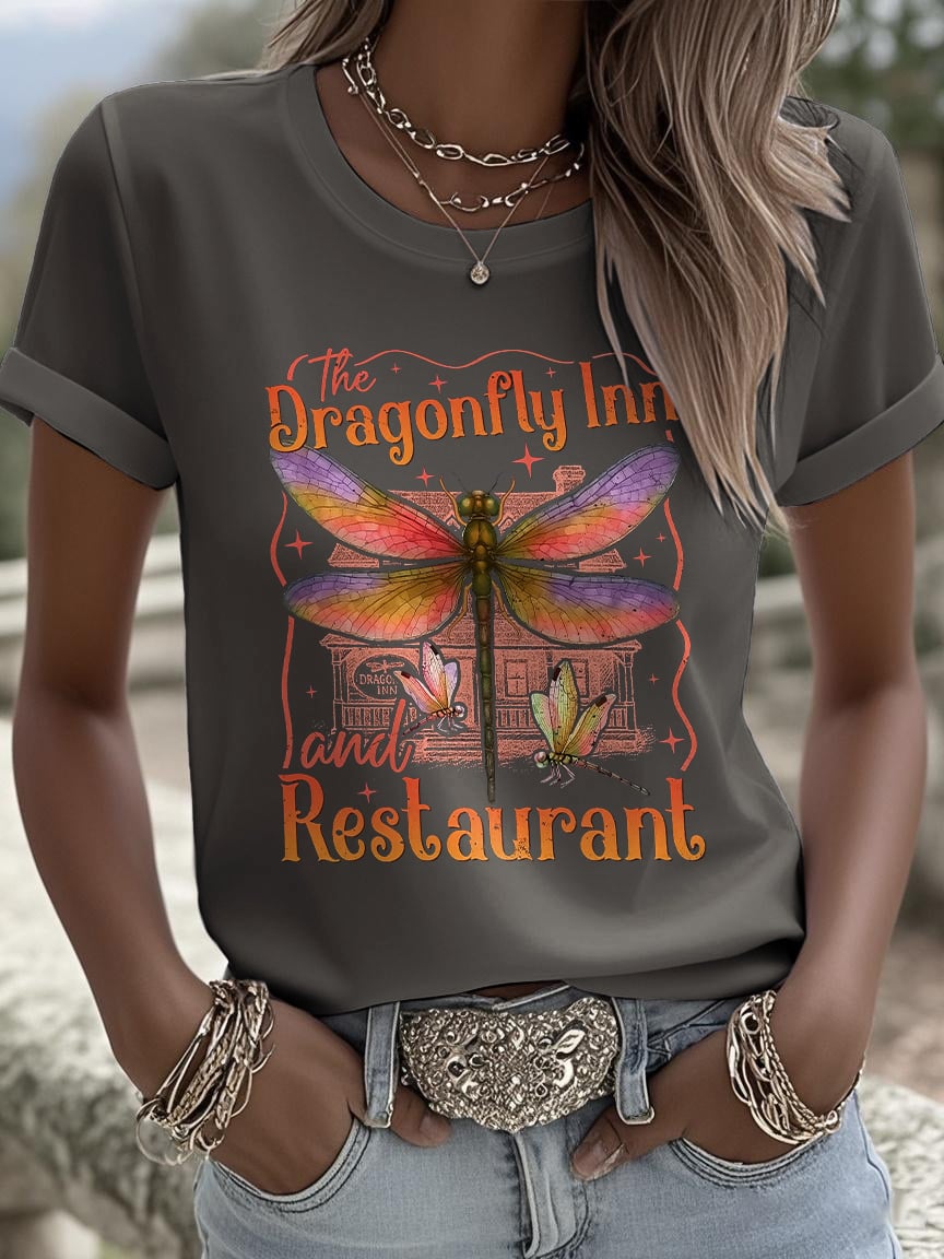 🔥HOT SALE🔥Retro Stars Hollow The Dragonfly Inn And Restaurant Print T-Shirt