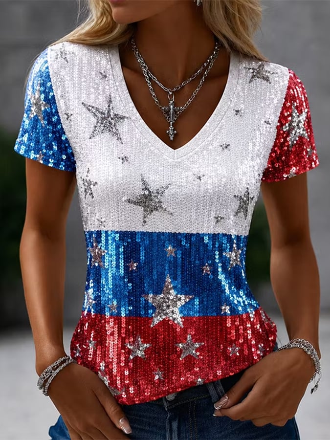 Women'S American 250th Anniversary Print Short-Sleeve T-Shirt