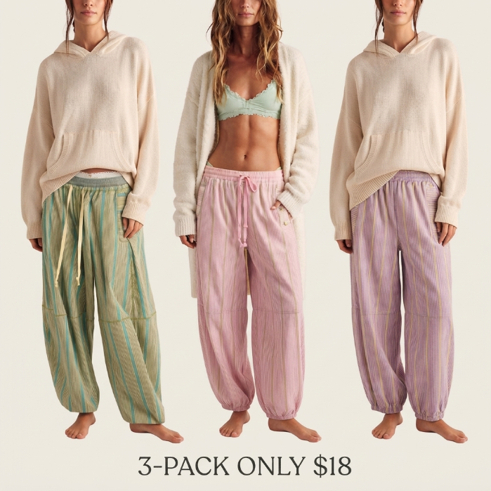 🔥LAST DAY SALE 90% OFF💕Striped Wide Leg Pants, pumpkin pants,Millennial Style Loose Fit Drawstring Waist