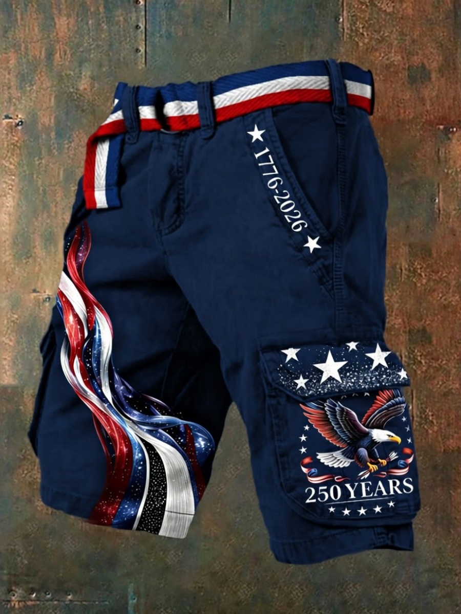 Retro USA 250th Anniversary Men's Work Shorts