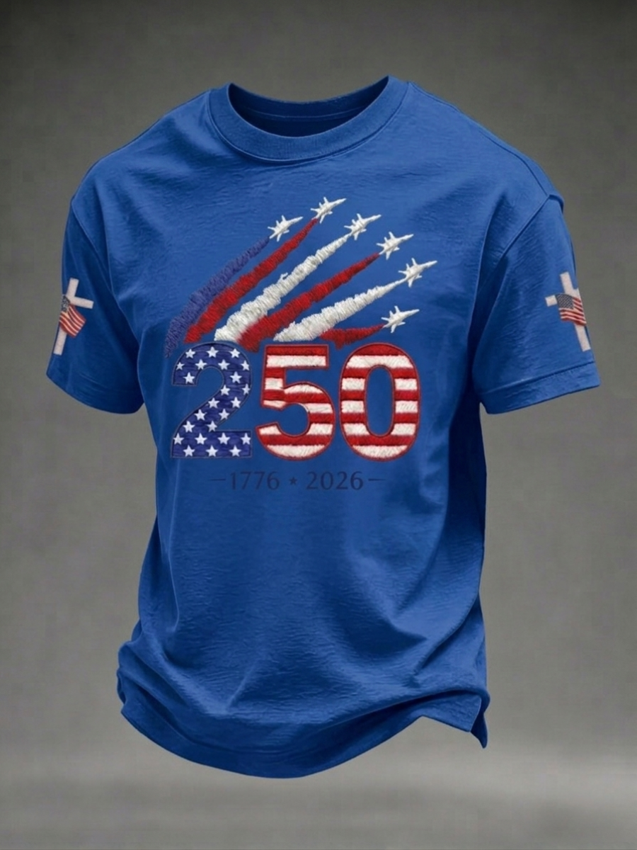 Men's 250th Anniversary Retro Printed T-Shirt