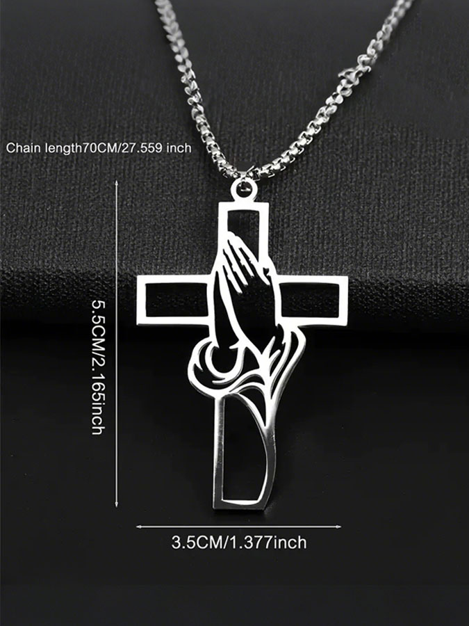 Men'S And Women'S Universal Stainless Steel Necklace Pendant, Prayer, Men'S Faith Gift, Gift