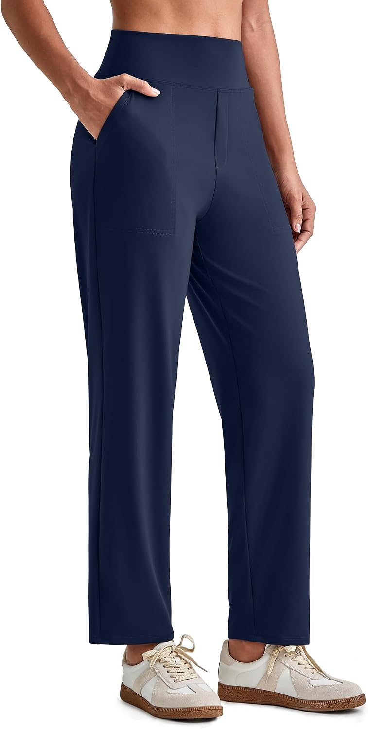 Womens Ankle Dress Yoga Pants with Pockets Stretchy Business Casual Slacks Work Trousers Travel Pant