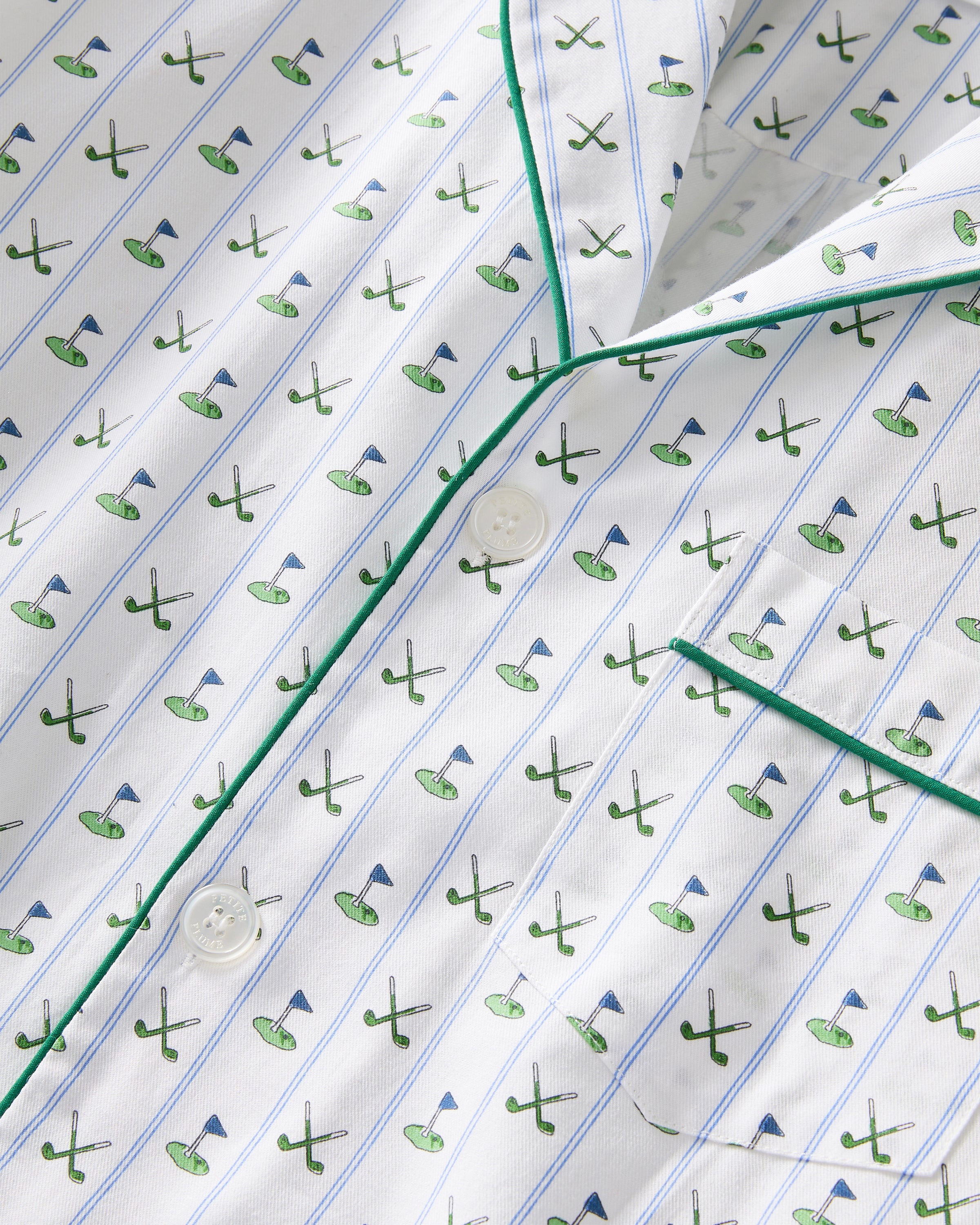 Men's Twill Pajama Set in Fairway Stripe