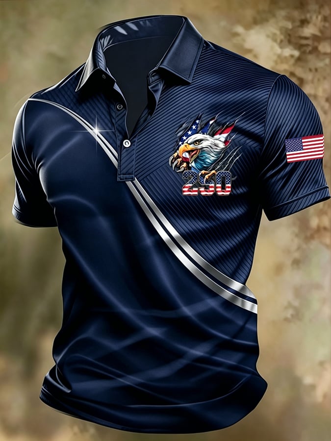 Men's 250th Anniversary Printed Casual Polo Shirt