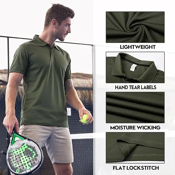 [We recommend sizing up] Men's Solid-Color Sports Polo Shirt