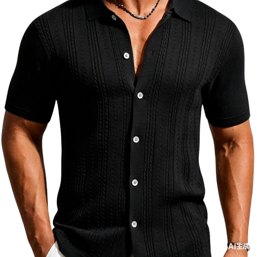 Men's Knitted Polo Shirt — Summer Beach & Vacation Top