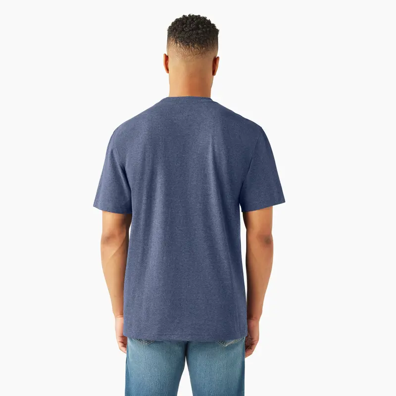 Men's Heavyweight Heathered Short Sleeve Pocket, Heavyweight Logo Graphic, Workwear Layering Style