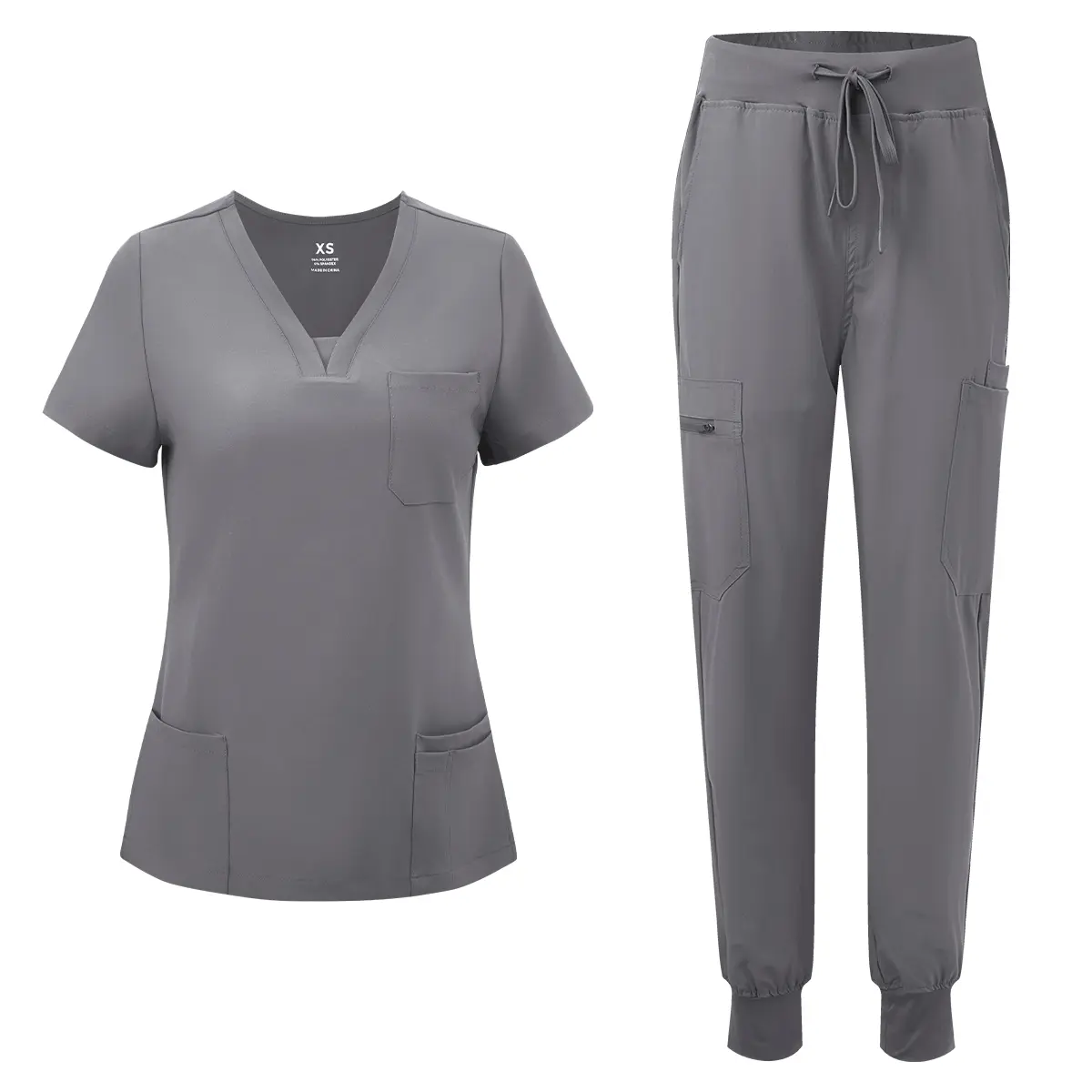 🔥🔥 Last Chance! 6 Sets for $24, Today Only! 🔥🔥 Women's V-Neck Scrub Top & 10-Pocket Cargo Workwear Uniforms Set – Basic Lady Workwear