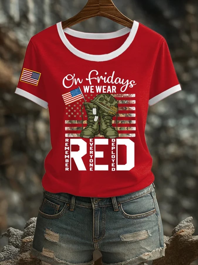 Women's Red Friday Veteran Print T-Shirt