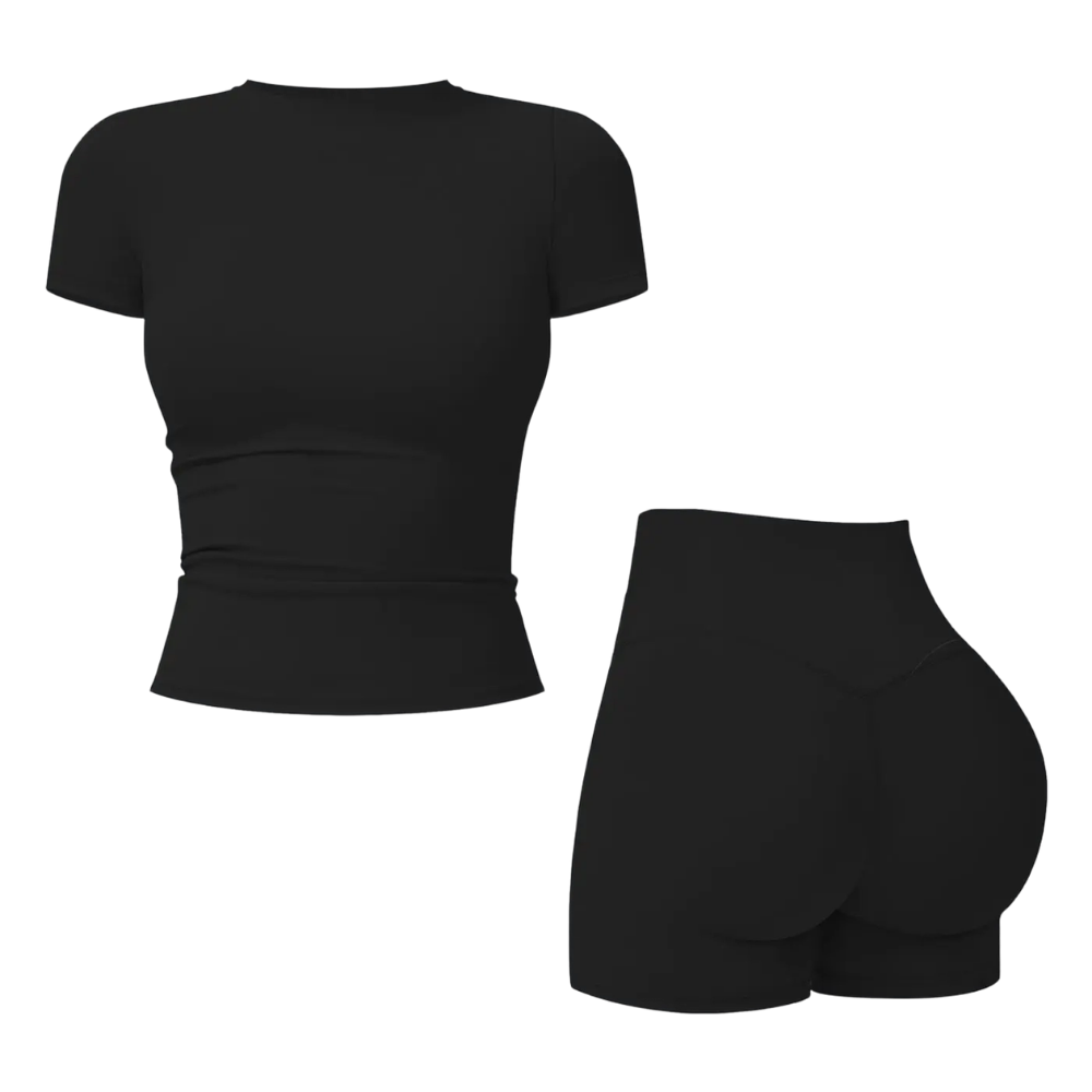 2-Piece Boat Neck Open-Back Workout Athletic Women’s Backless Tank Top Set