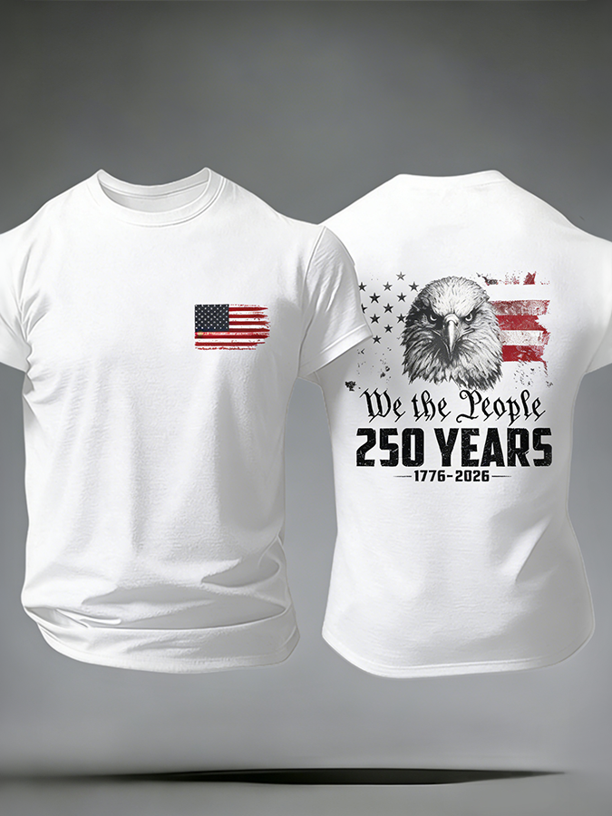 Men'S Casual American Founding Celebration Personalized Printed Round Neck T-Shirt