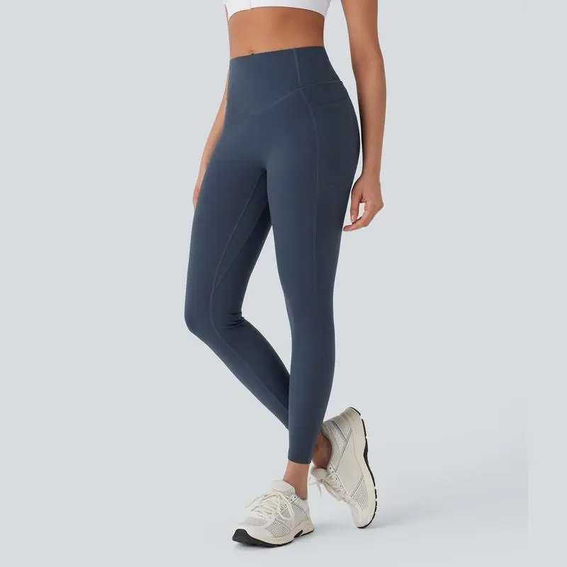 Leggings High-Waist Straight-Leg  Soft Gym Yoga Pants