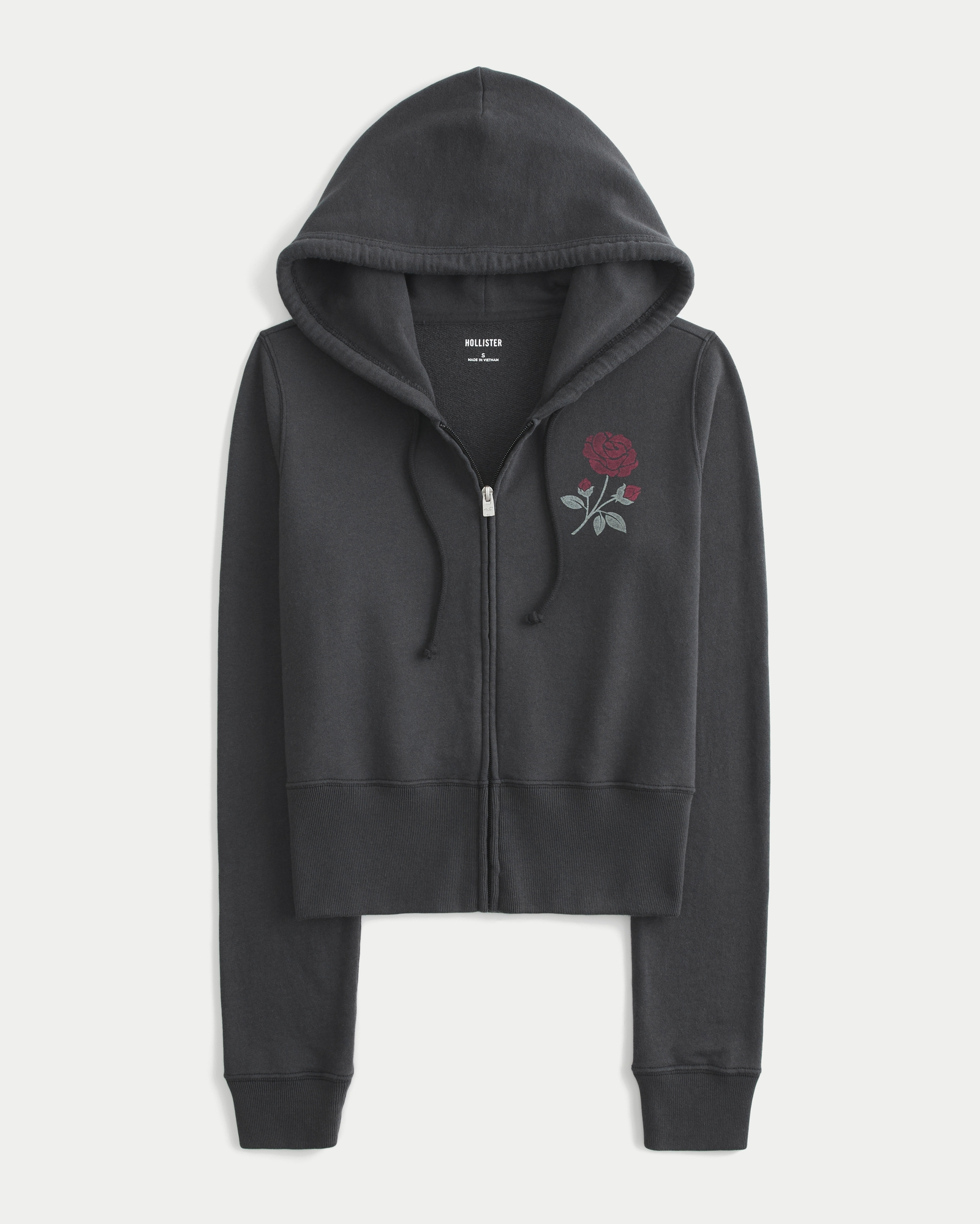Terry Zip-Up Lovebirds Graphic Hoodie