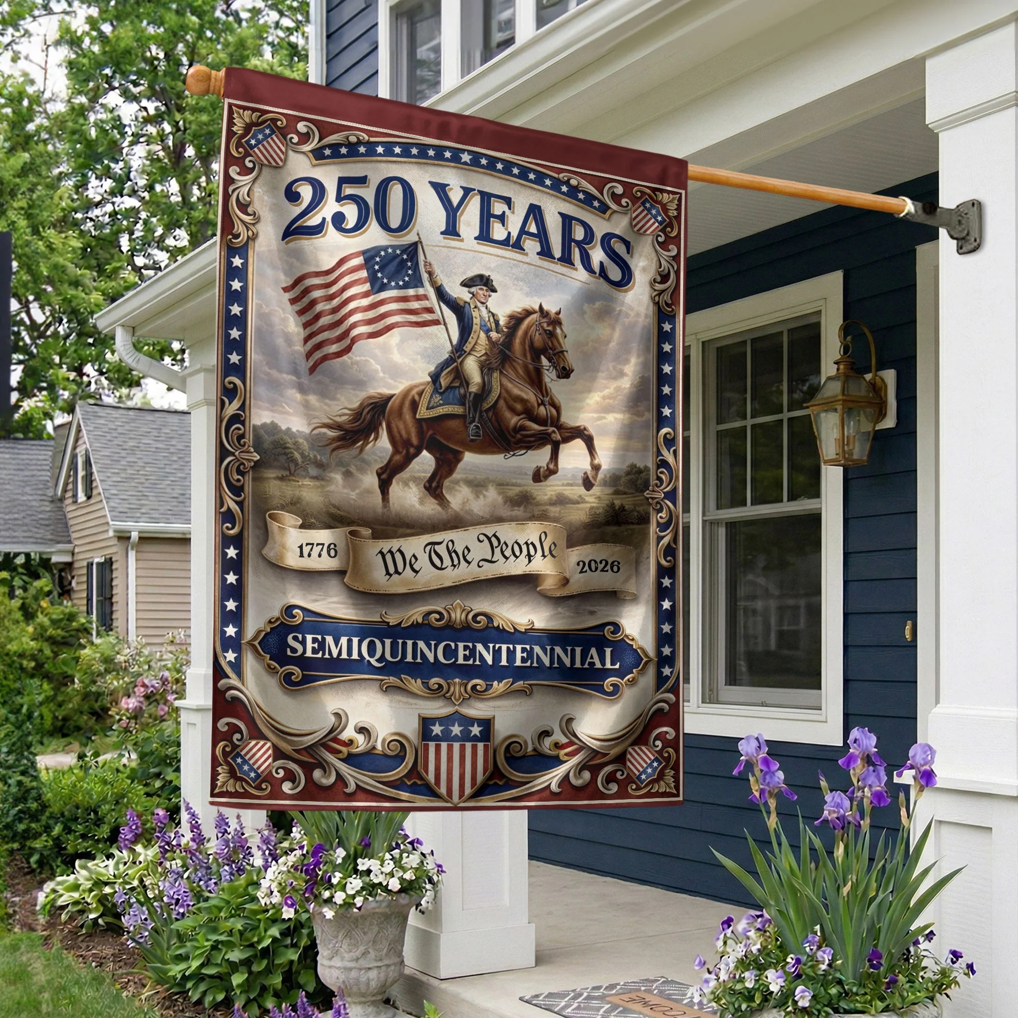USA 250 Years We The People 1776–2026 House Flag – George Washington