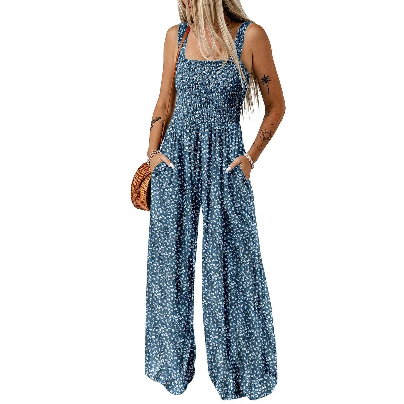 💕Mother's Day Sale💕Sleeveless Jumpsuit adjustable straps