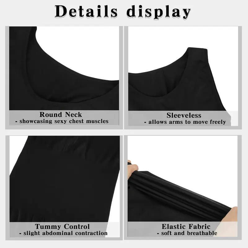 Men's Body-Shaping Vest — Moderate-Compression Shapewear. Crafted from comfortable, stretchy, and lightweight fabric that is breathable and gentle on the skin.