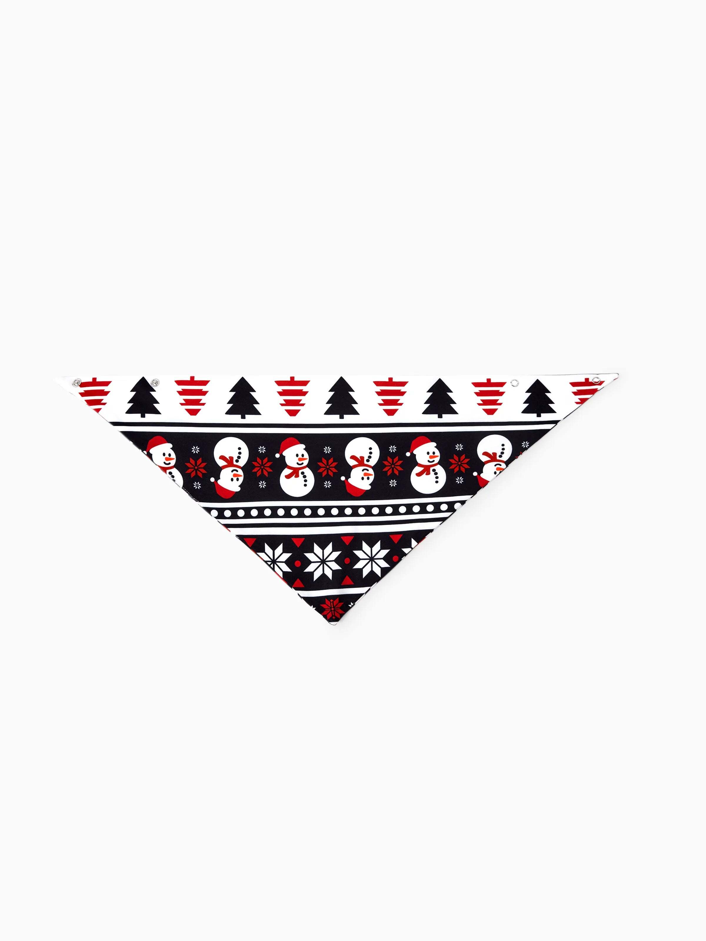 Christmas Matching Family Pajamas Set Snowman and Christmas Tree Print Black PJS with Christmas Socks Black