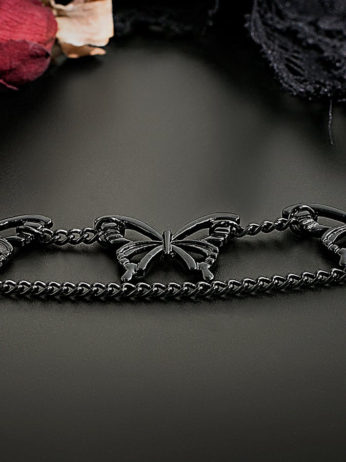 Halloween Gothic Dark Butterfly Chain Choker