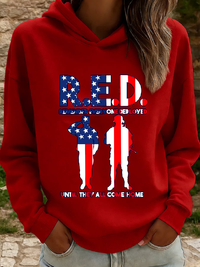 Women's Casual Red Friday Print Sweatshirt
