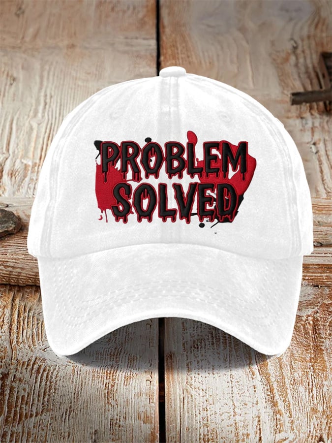 Unisex Halloween Problem Solved Printed Hat