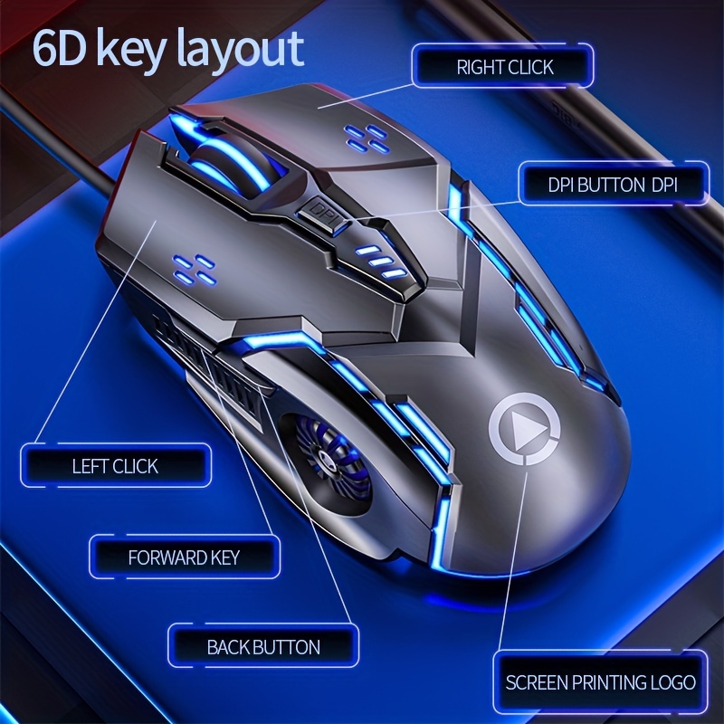 RGB Wired Gaming Mouse With Silent Clicks