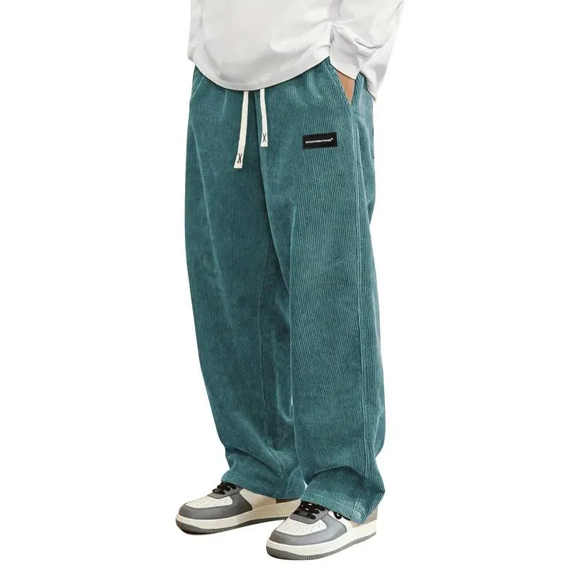Men'S Thermal Winter Pants with Drawstring Waist - Beige Non-Stretch Trousers, Men's Sweatpants