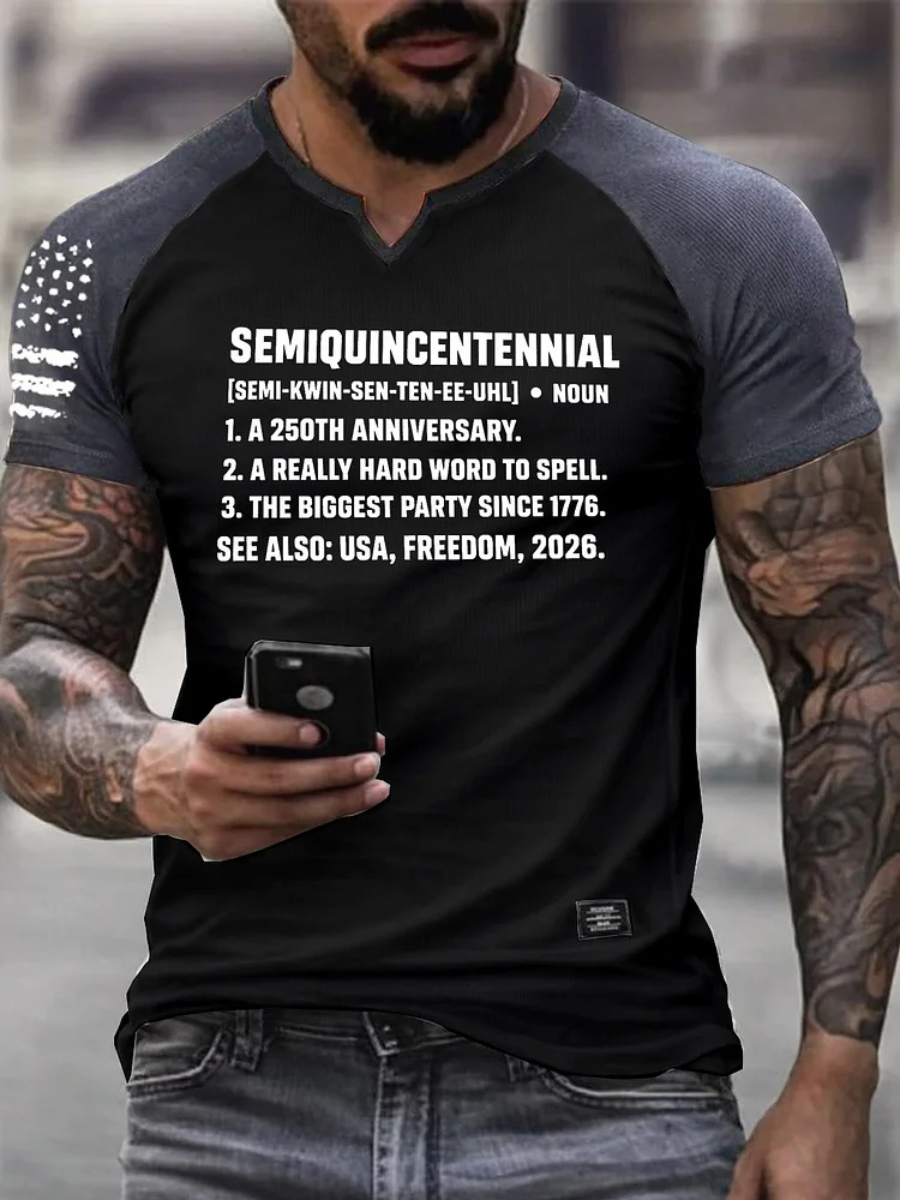 Men's Retro Patriotic Pattern Printed T-Shirt