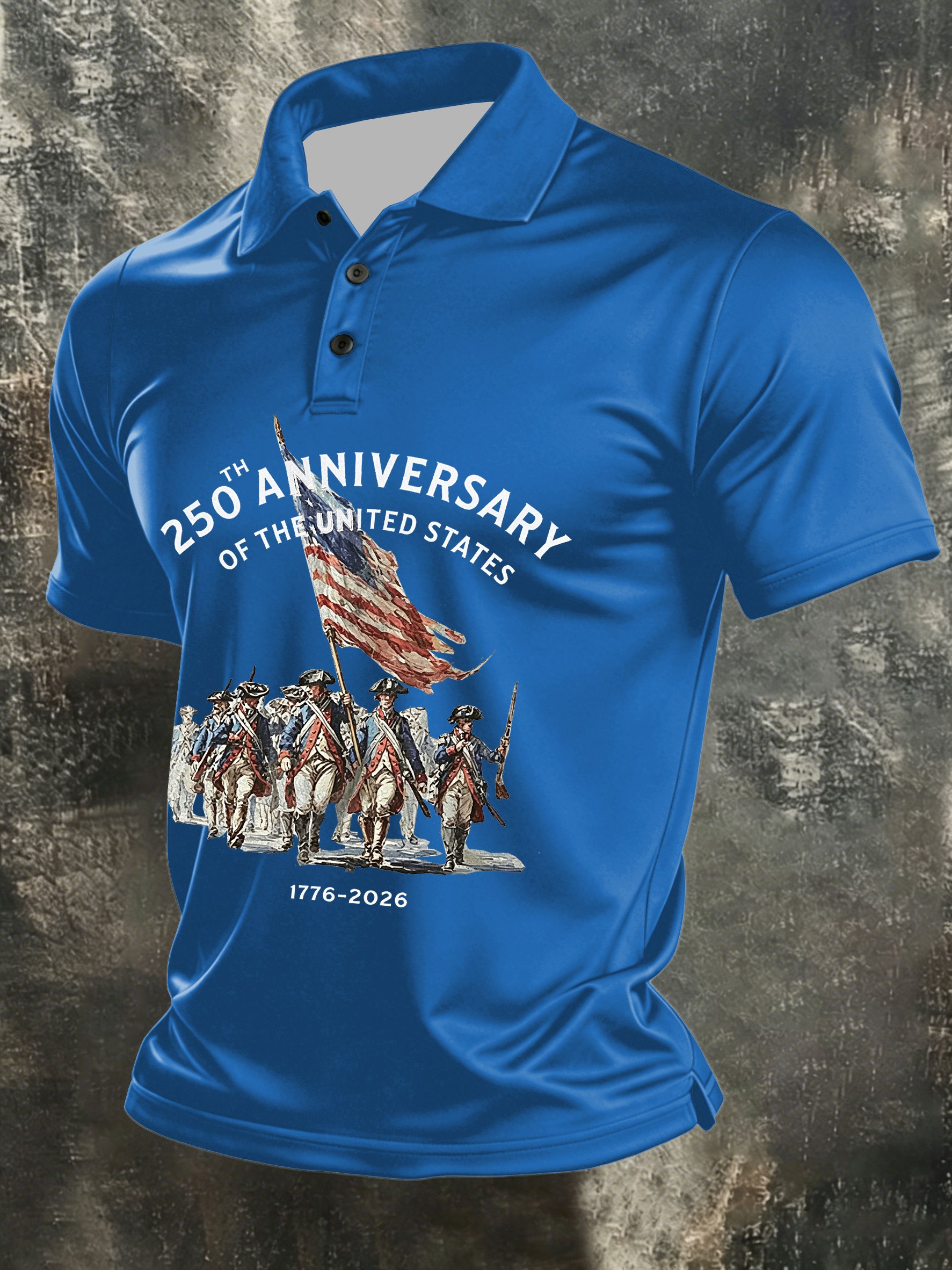 Men's America 250th Anniversary Print Casual Polo Shirt