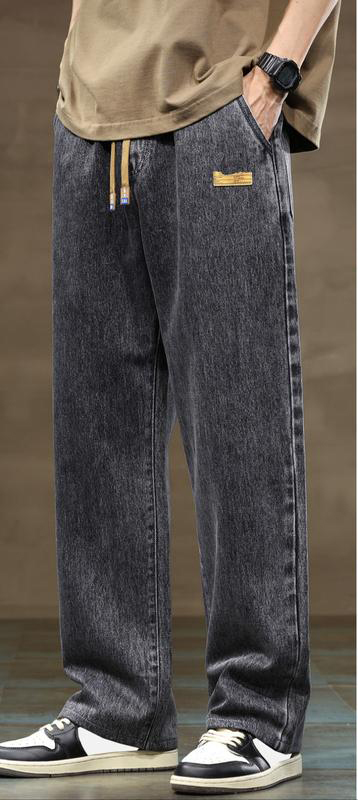 Men's Regular Fit Solid Color Straight Leg Jeans