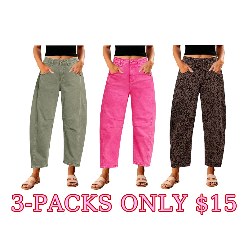 Women’s High‑Waisted Wide‑Leg Barrel Jeans (Stretch Denim Comfort)