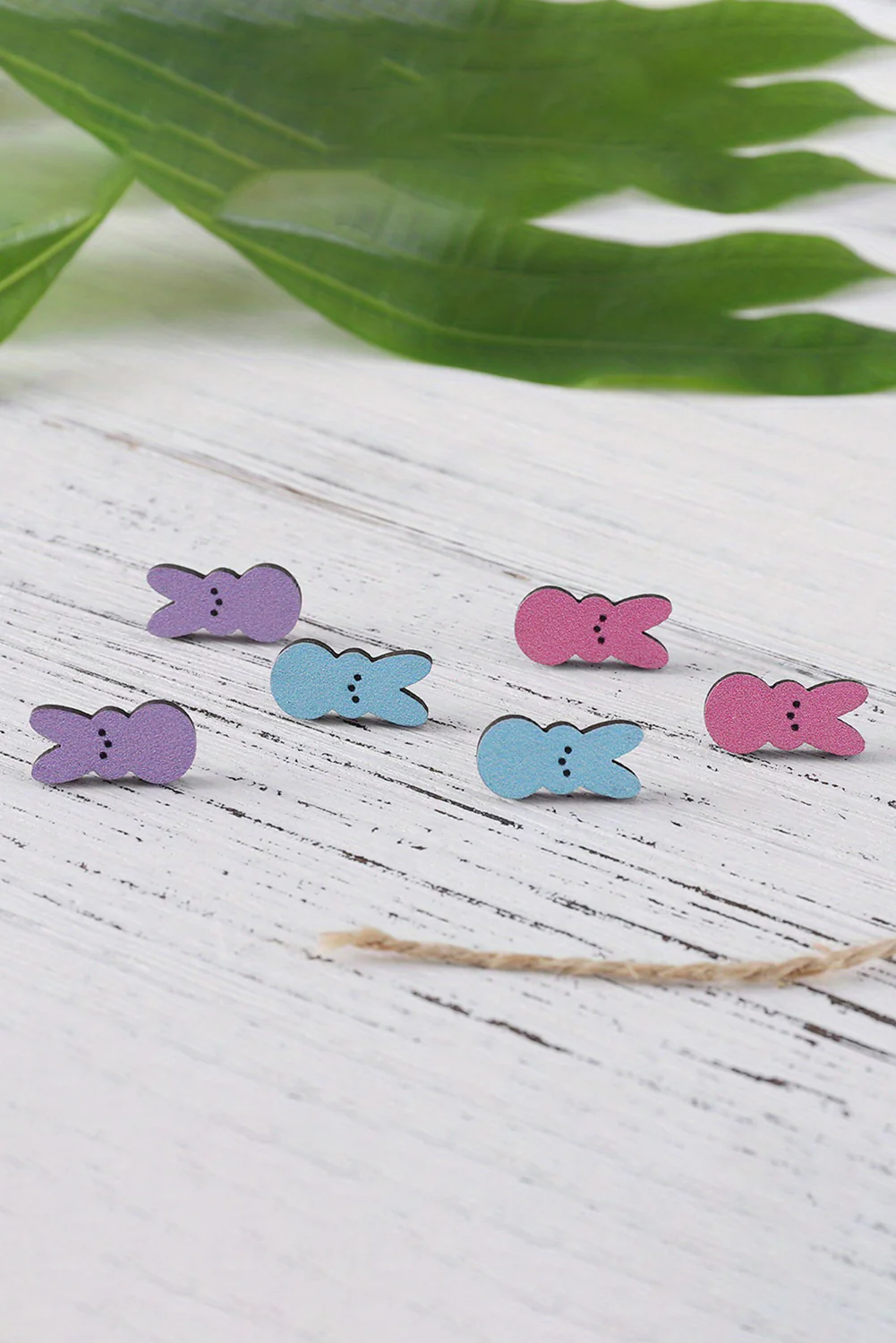 Easter Bunny Doll Wooden Earrings
