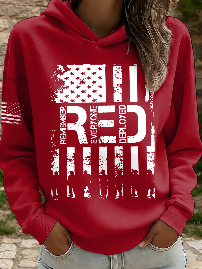 Women's Casual Red Friday Print Sweatshirt