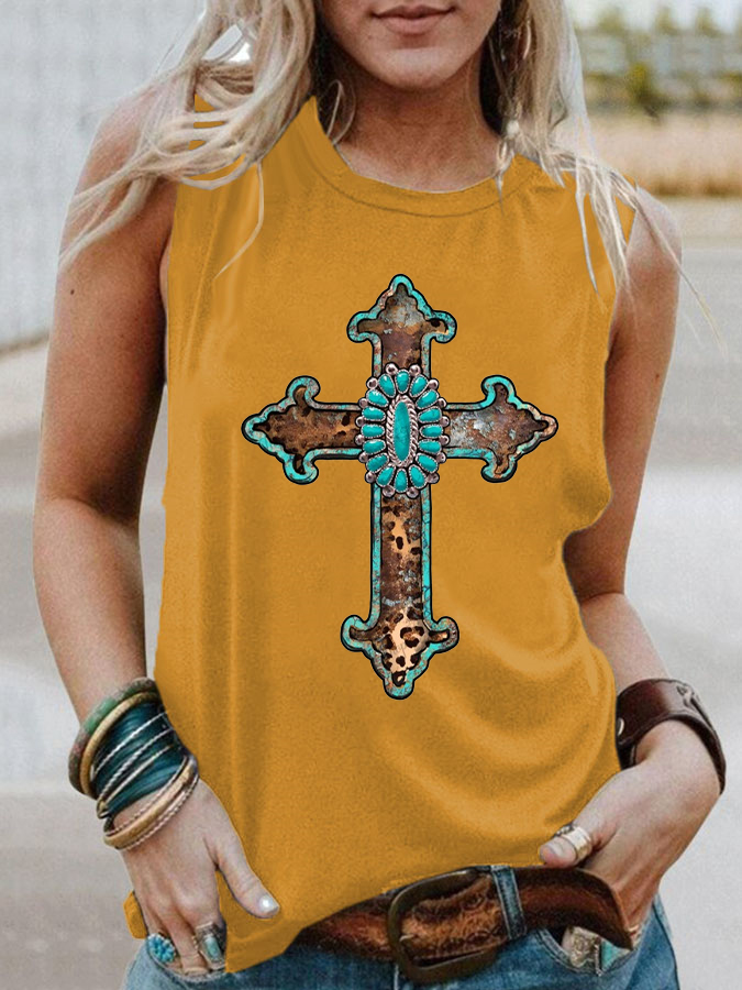 Western Cross Christian Tank Top
