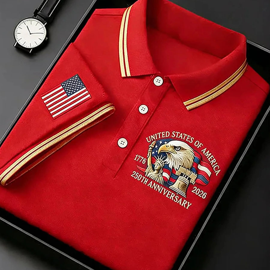 Men'S Casual Independence Day 250Th Anniversary Polo Shirt