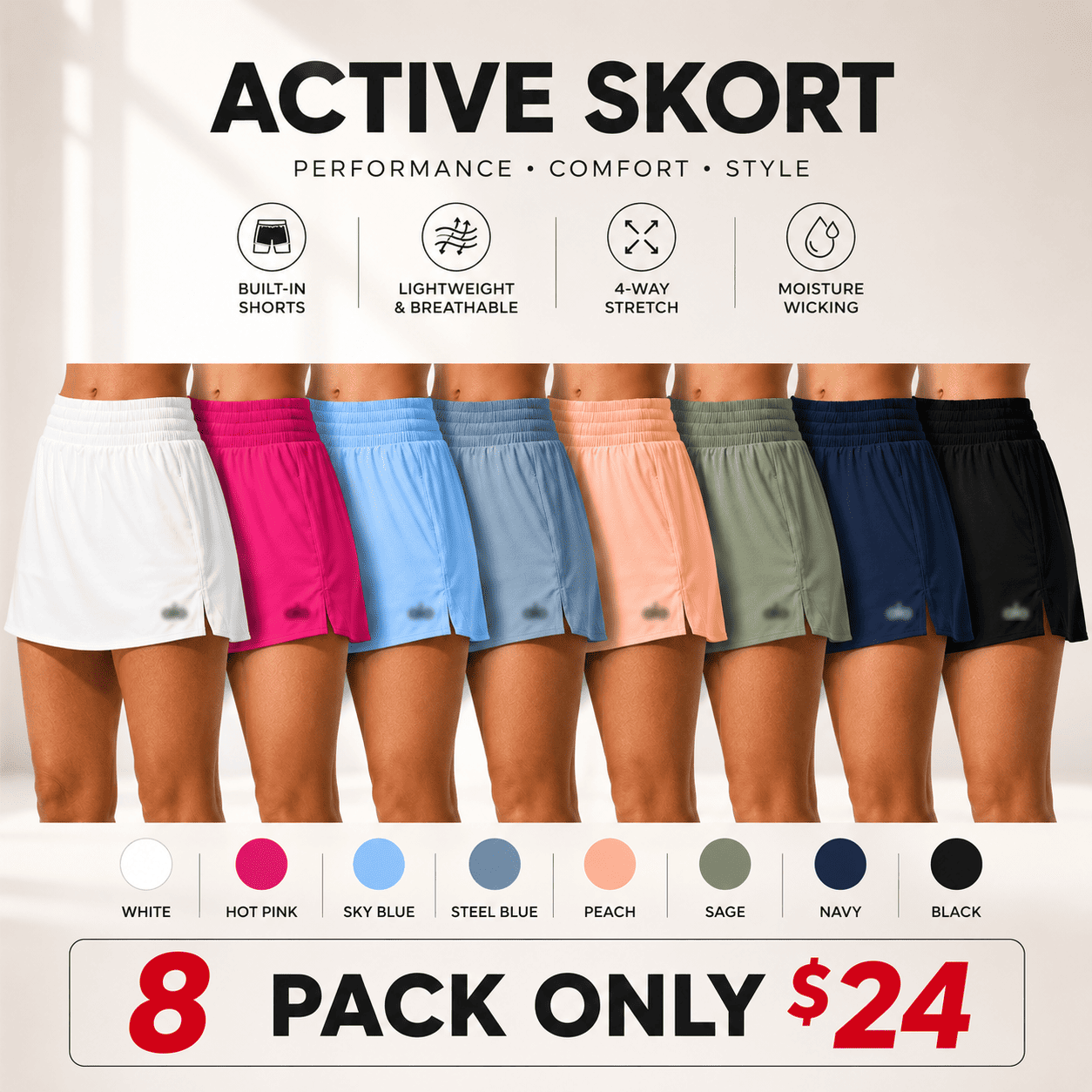 Women’s High Waist Athletic Mini Skort