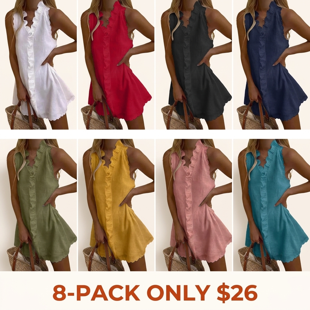 Women's sexy halter-neck ruffled summer dress