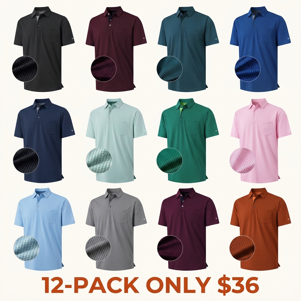 Men's Jacquard Pocket Polo Shirt