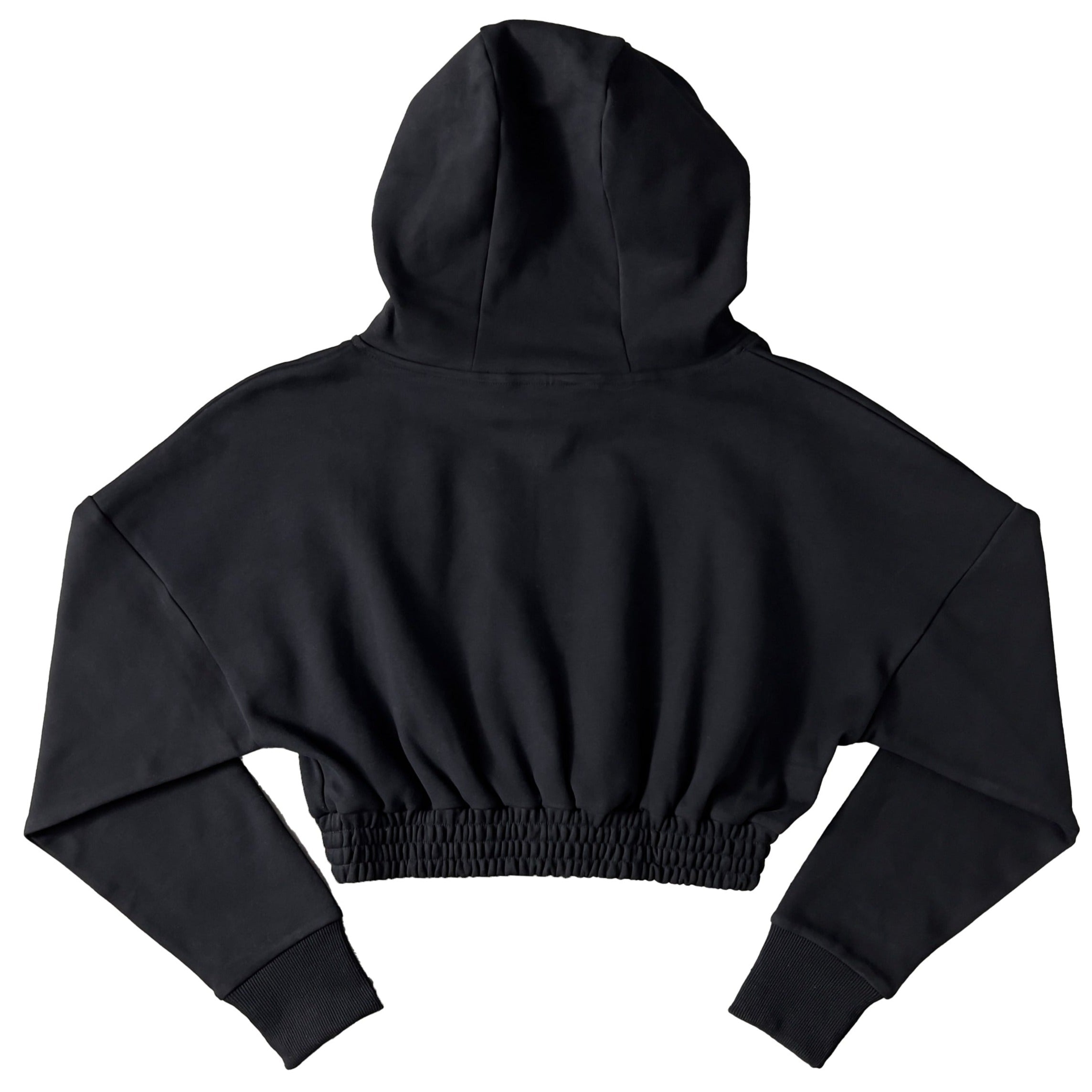 CROP HOODIE - BLACK / PINK
