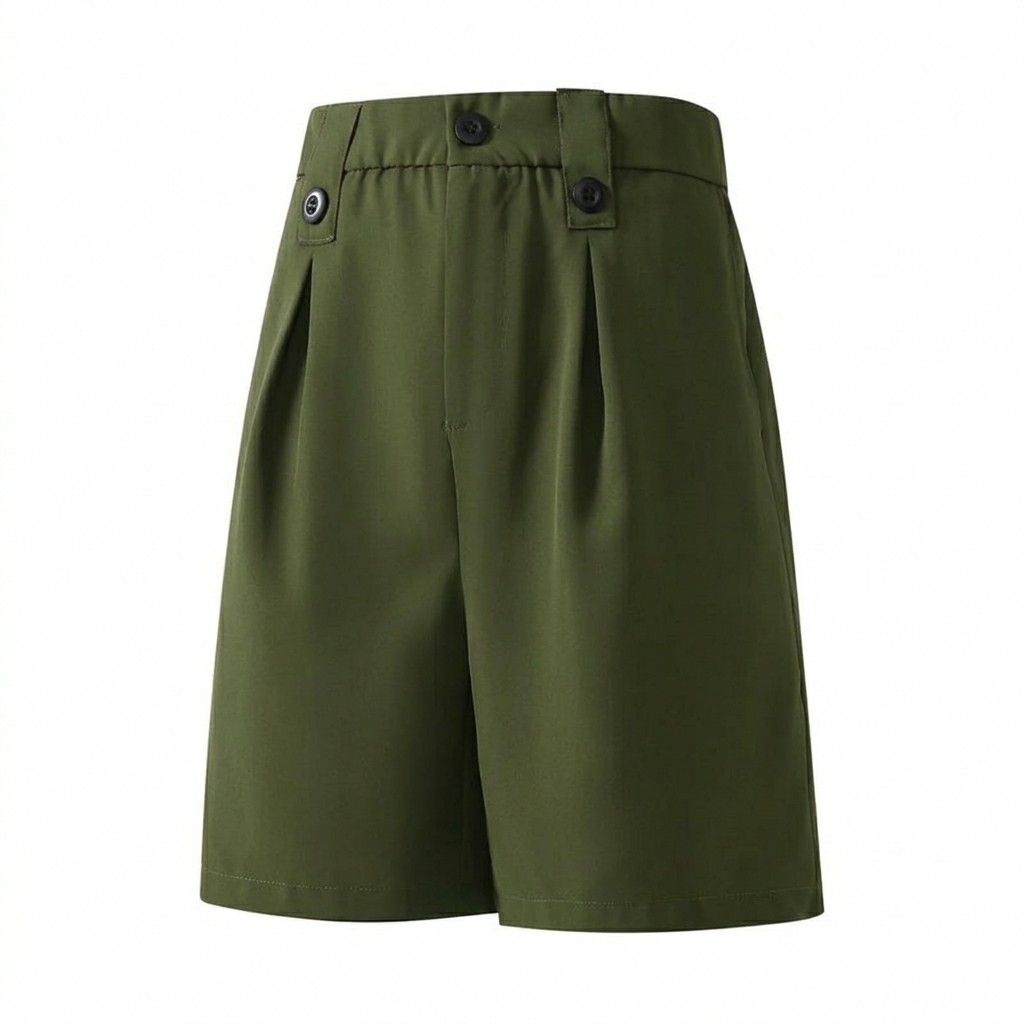Men's High Waisted Pleated Dress Shorts – Black Suit Shorts for Casual & Formal Summer Wear