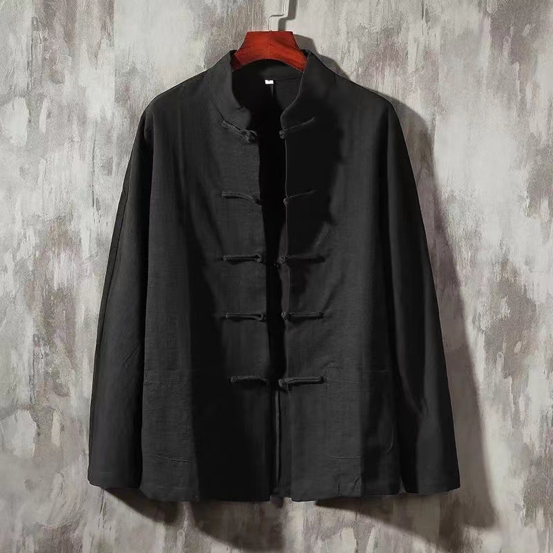 Men's Vintage Button Down Cotton Linen Comfy Jacket