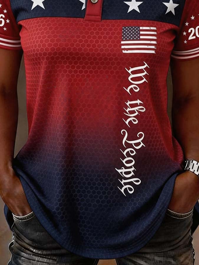 Women'S Casual Independence Day Printed Top
