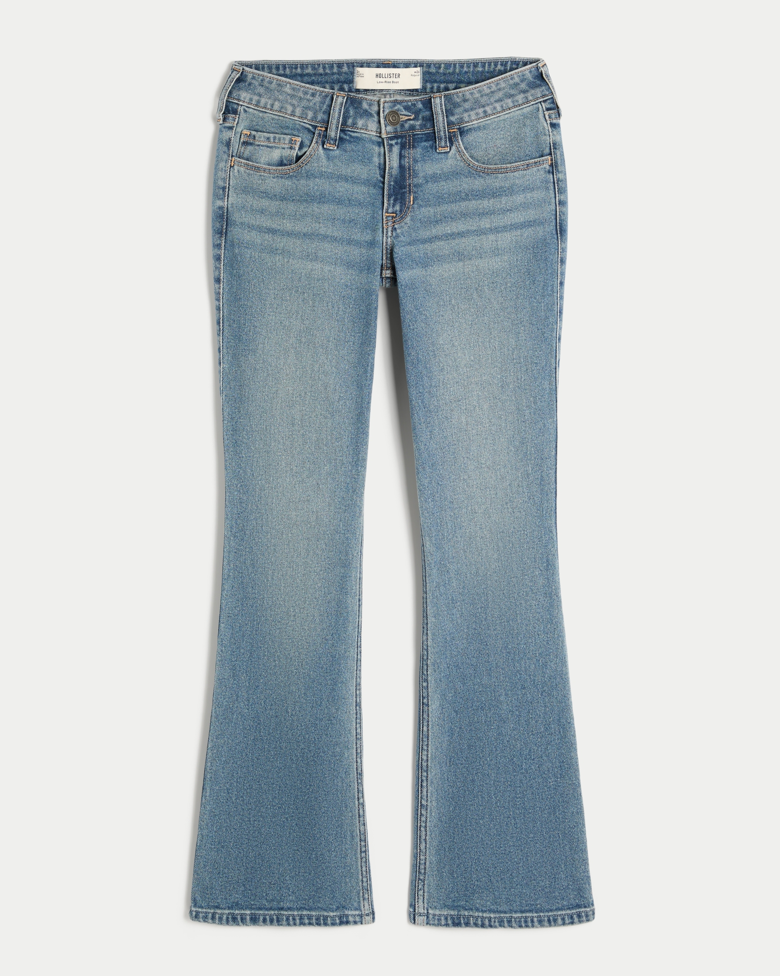 Low-Rise Dark Wash Embroidered Bootcut Jeans