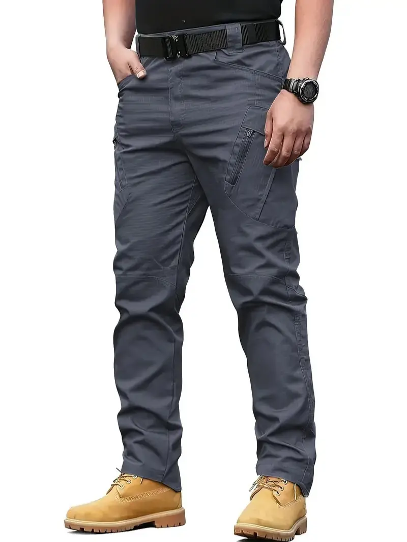 Men's Tactical Cargo Pants — Combat-Inspired Versatility, Mid-Rise Elastic Pull-On Design, Multi-Pocket Configuration